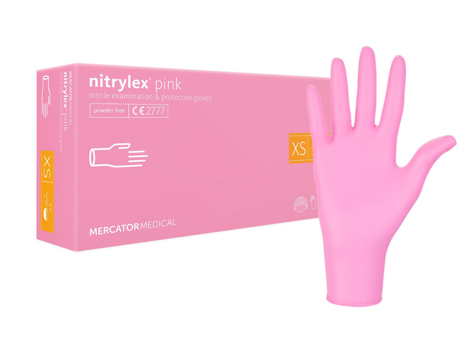 Rękawice Nitrylex Pink XS Mercator Bezpud A100